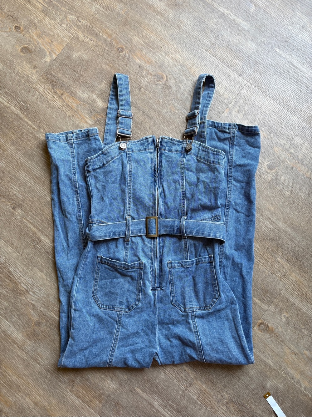 Blue Denim Overalls with Front Zipper | Country Chic Dungarees